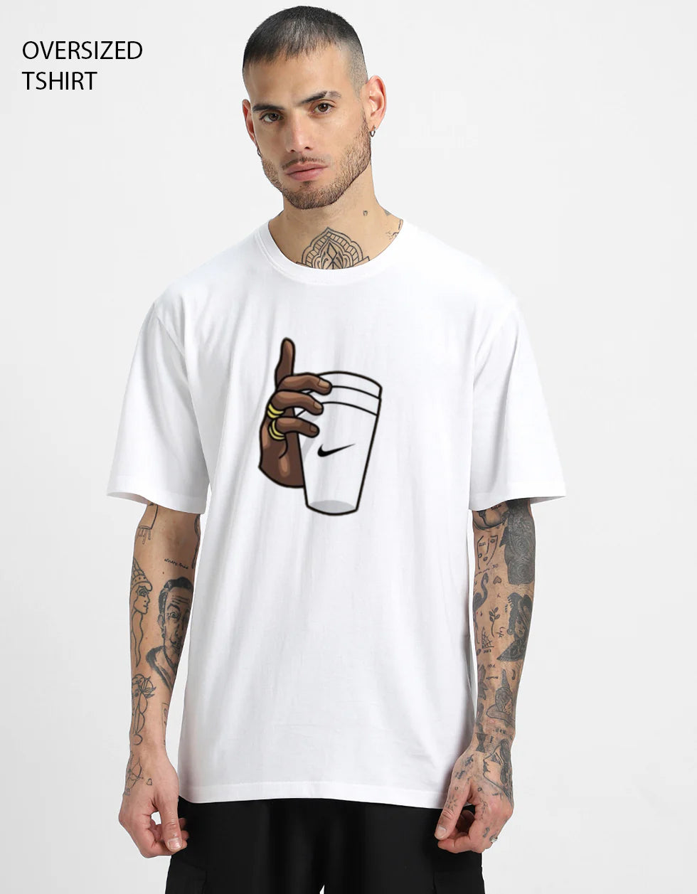 Nike Oversize Drop Shoulder Tshirts Cup Print